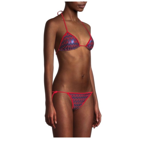 NWOT Zadig and Voltaire Iridescent Skull Bikini Top & Bottom Set - Picture 4 of 5